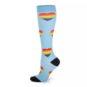 Woman's Love is Love Rainbow Compression Socks