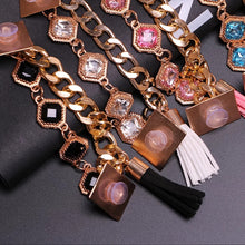 Load image into Gallery viewer, Croc Jibitz Rhinestone with Gold Sine Stone Chain Croc Shoe Charms
