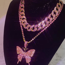 Load image into Gallery viewer, Cuban Bling Butterfly Necklace

